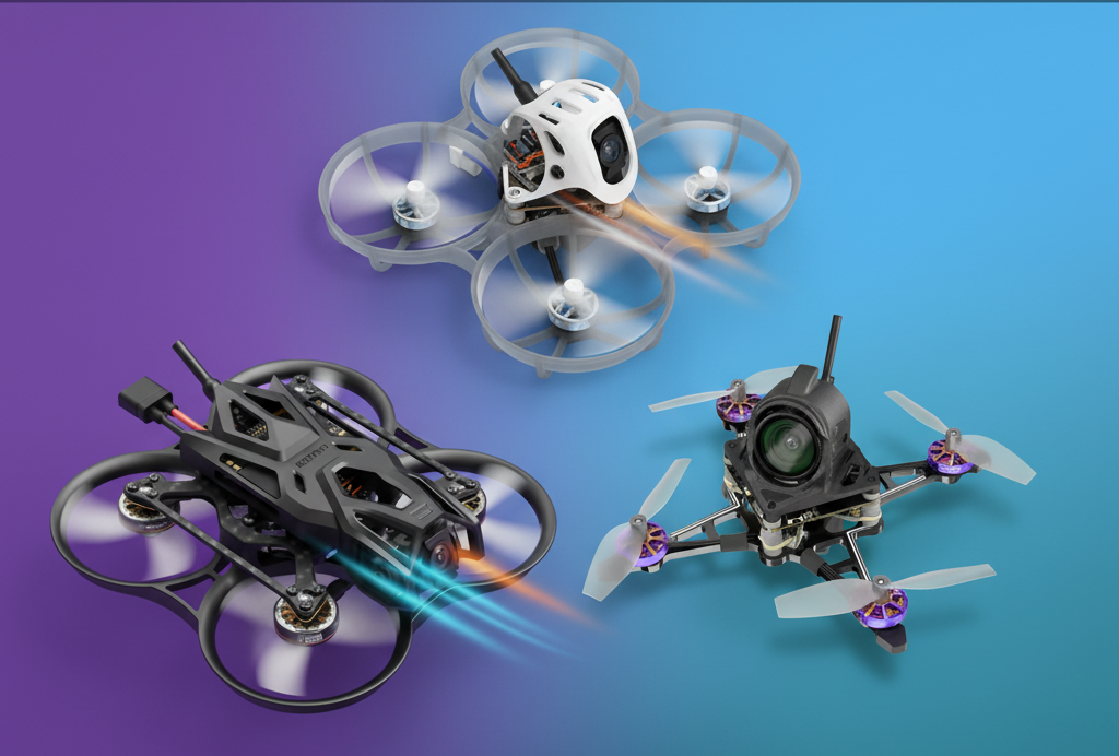 A collage of the best DJI O4 micro FPV drones.