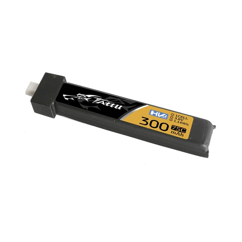 Tattu 300mAh 3.8V 75C 1S1P HV Lipo Battery Pack with BT 2.0 plug