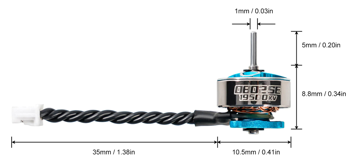 BetaFPV 0802SE 19500KV Brushless Motors Ice Blue (Pack of 4)