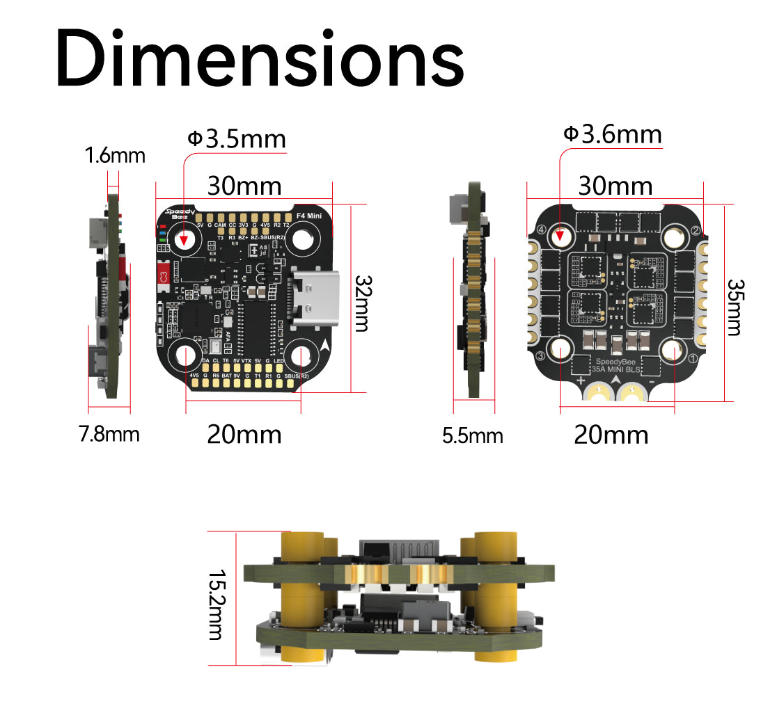 SpeedyBee F405 Mini BLS 35A 20x20 Flight Stack