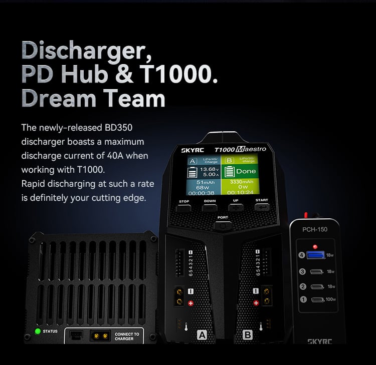 SkyRC T1000 Maestro AC/DC Dual Charger