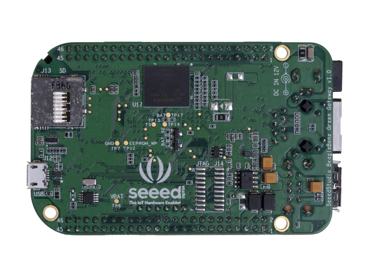Seeed Studio BeagleBone® Green Gateway Development Board(TI AM335x WiFi+BT and Ethernet)