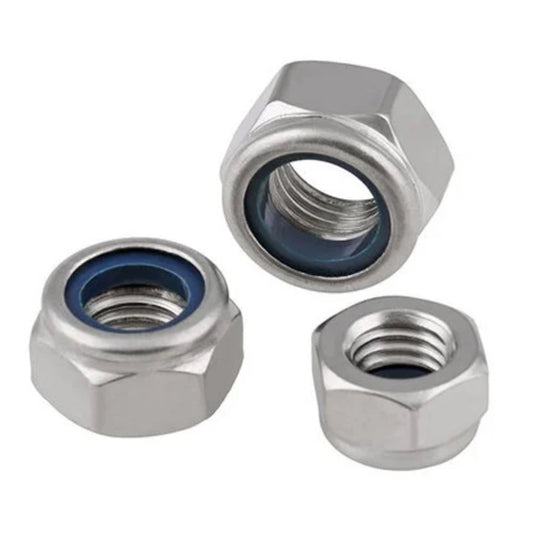 10pc M2/3/5 Nylon Locking Nuts Pack 4.8 Steel