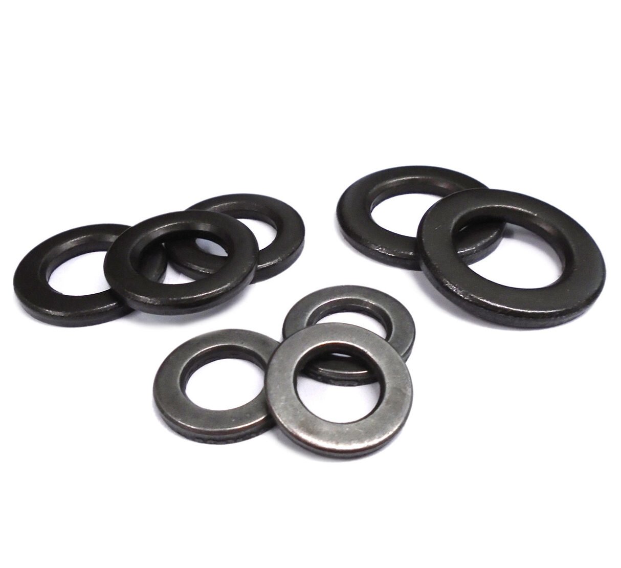 10pc 304 Stainless Steel Flat Washers Black - M2, M3, M5