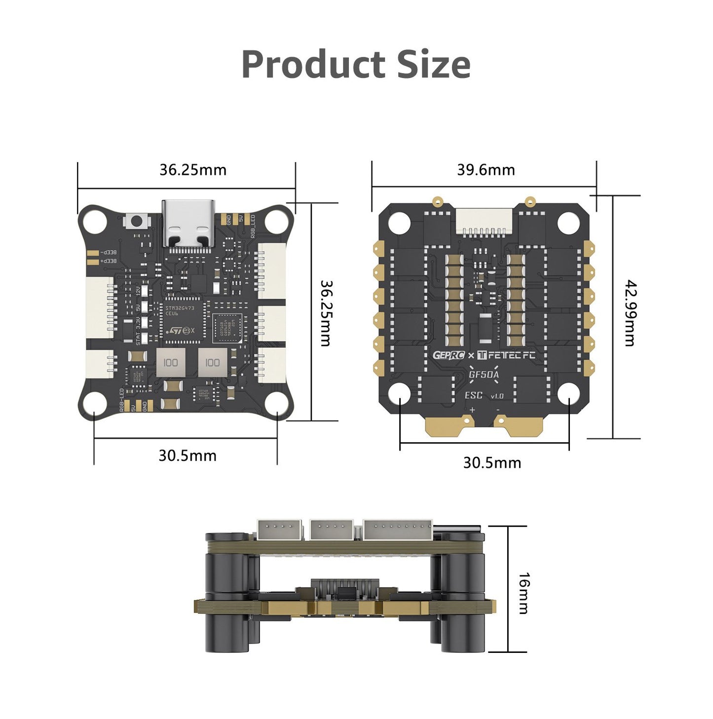GepRC FETtec GF50A 4-in-1 DShot2400 ESC