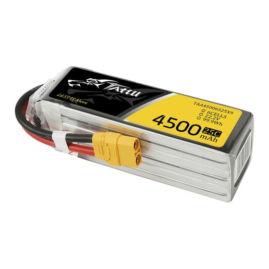Tattu 4500mAh 22.2V 25C 6S1P Lipo Battery Pack with XT90