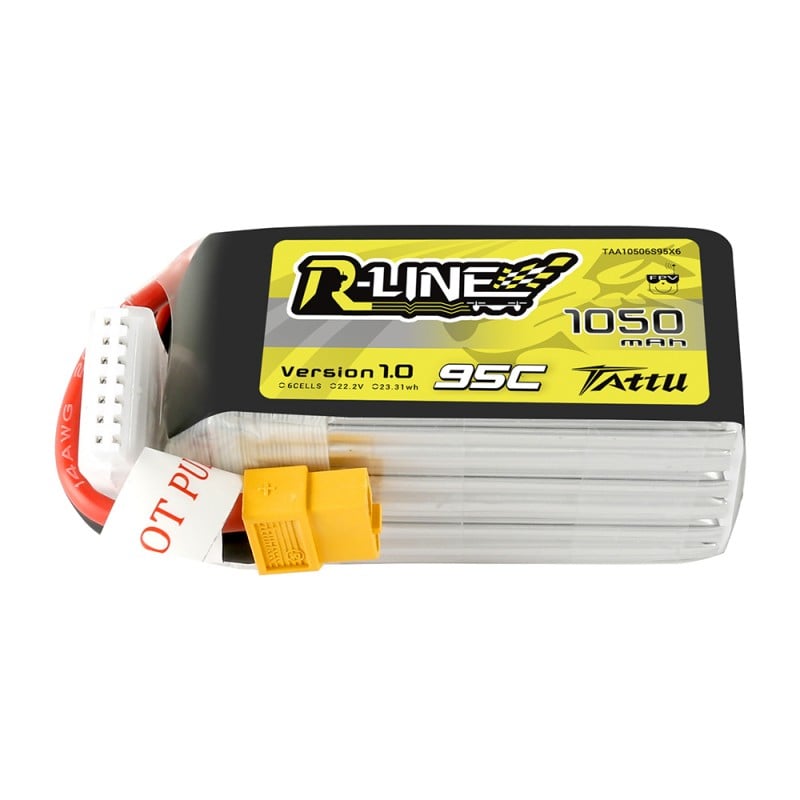 Tattu 1050mAh 6s 95C R-Line Lipo Battery Pack with XT60 Plug