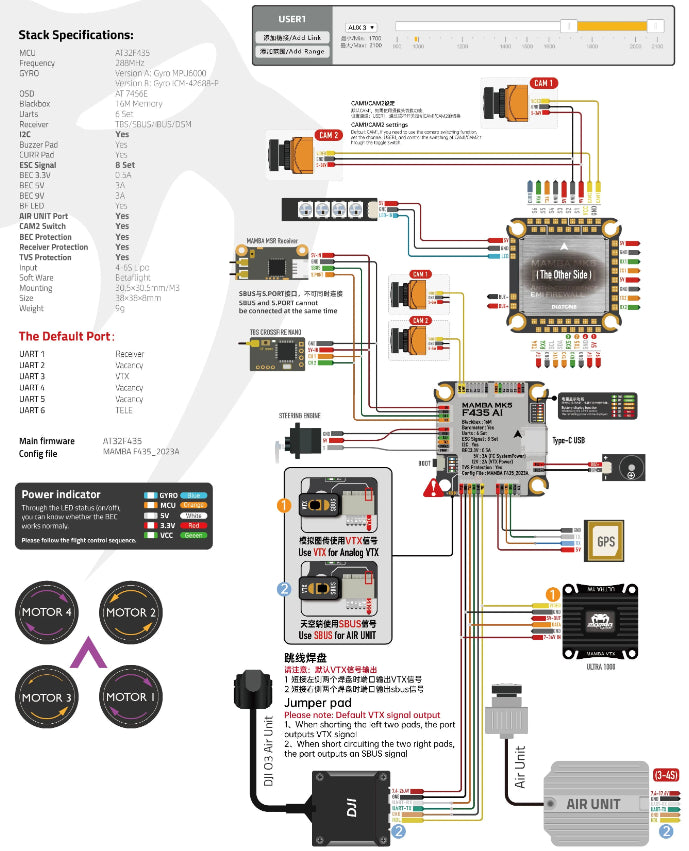 Diatone Mamba Stack MK5 F435 AI 55A 6S 8BIT