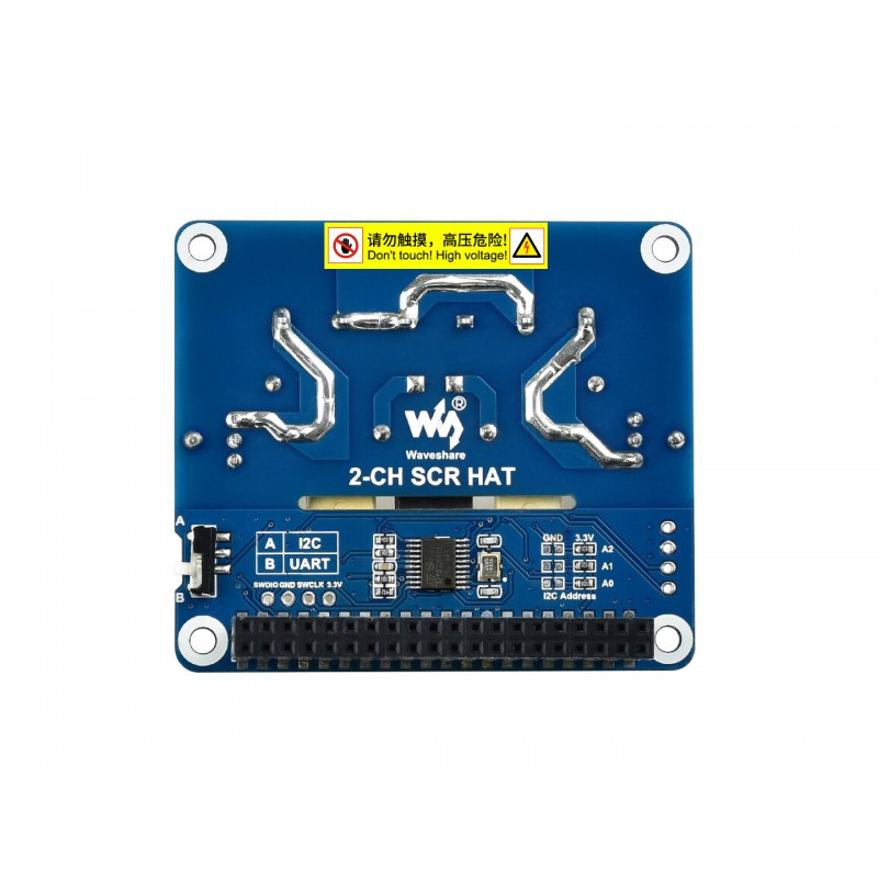 2-CH Triac Dimmer HAT for Raspberry Pi, Integrated MCU, UART / I2C