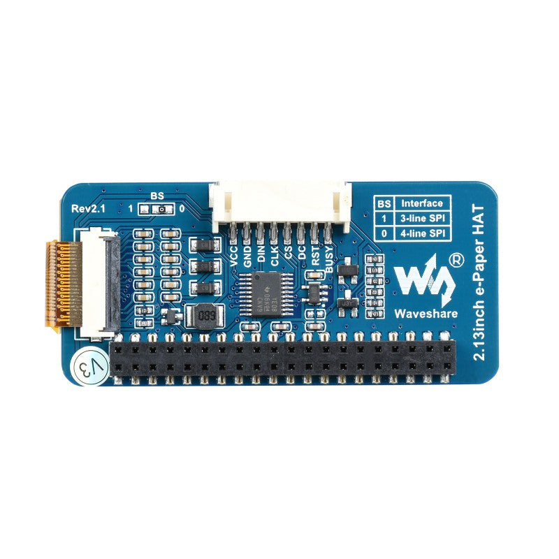 250x122, 2.13inch E-Ink display HAT for Raspberry Pi