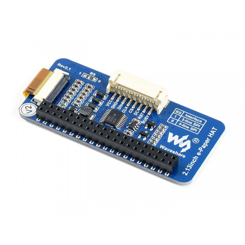 212x104, 2.13inch E-Ink display Three Colour HAT for Raspberry Pi
