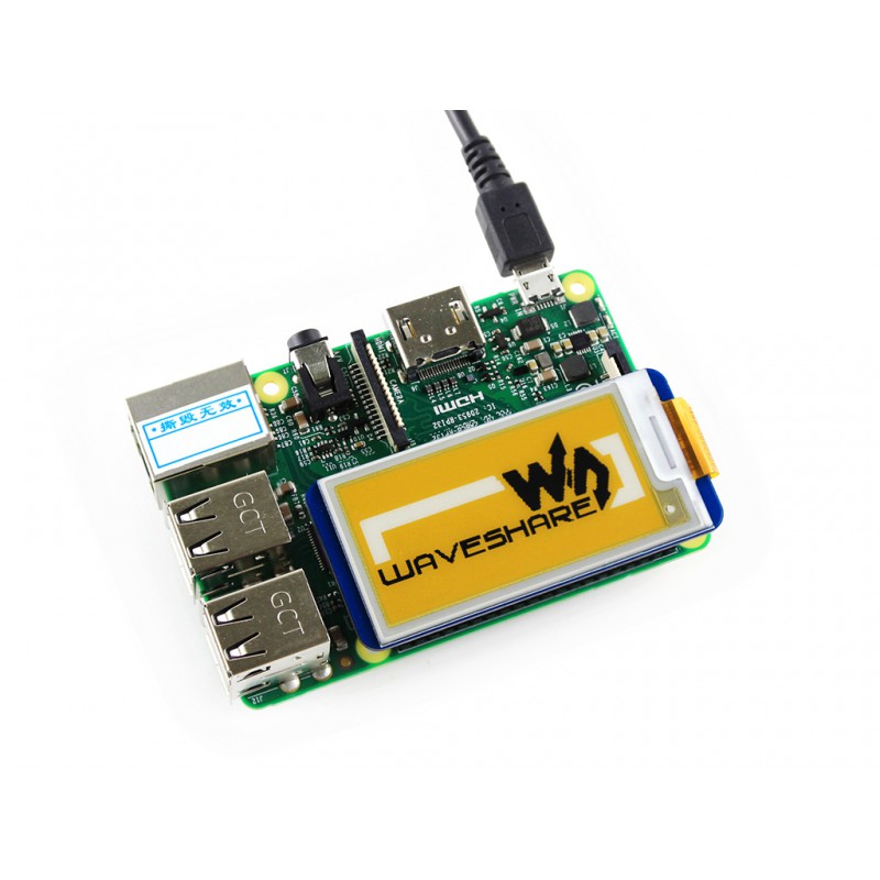 2.13inch E-Ink Display HAT for Raspberry Pi (212x104)
