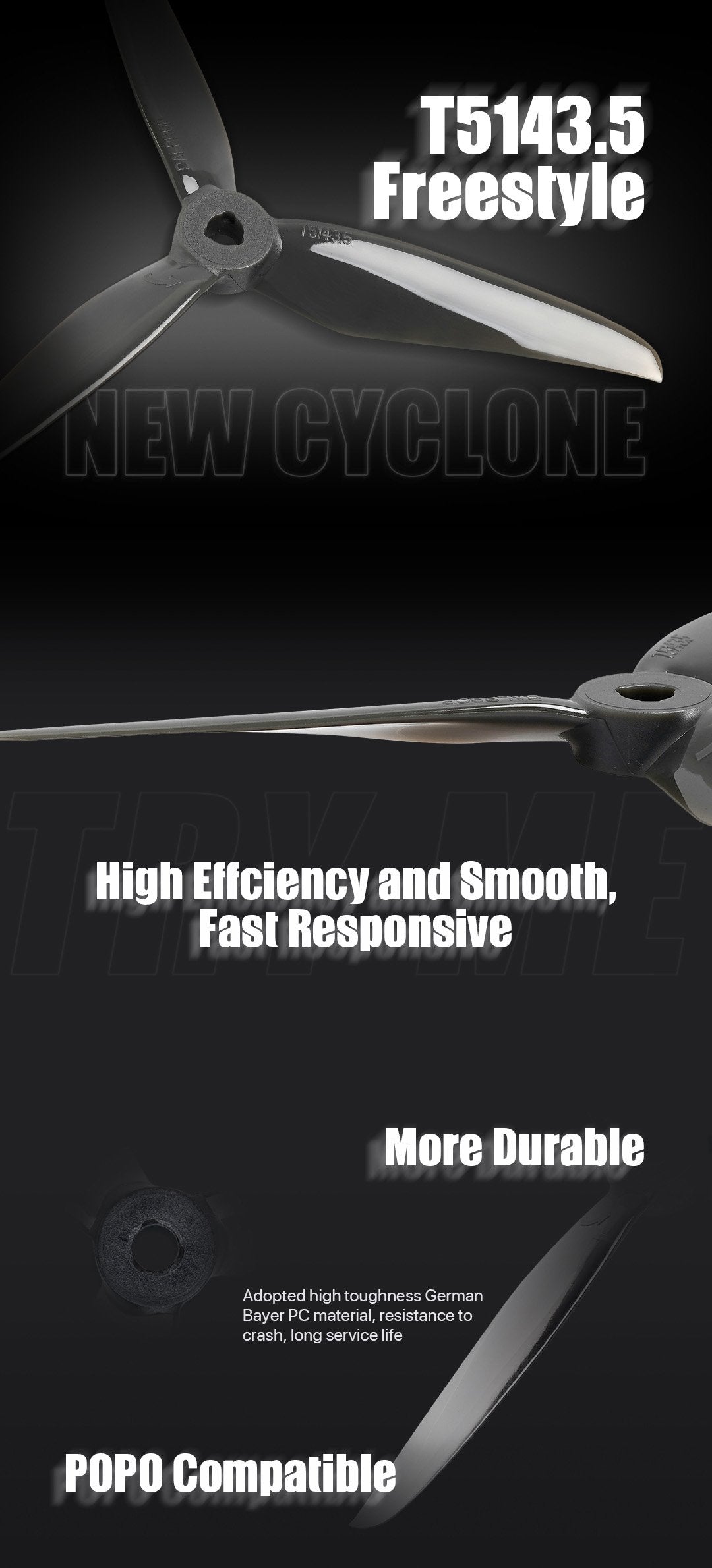 DALProp New Cyclone T 5143.5 Freestyle Propeller (2CW, 2CCW)