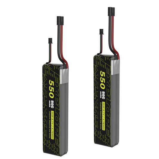2pc Explorer 550mah HV 2S 80C Lipo Battery for Micro quad XT30