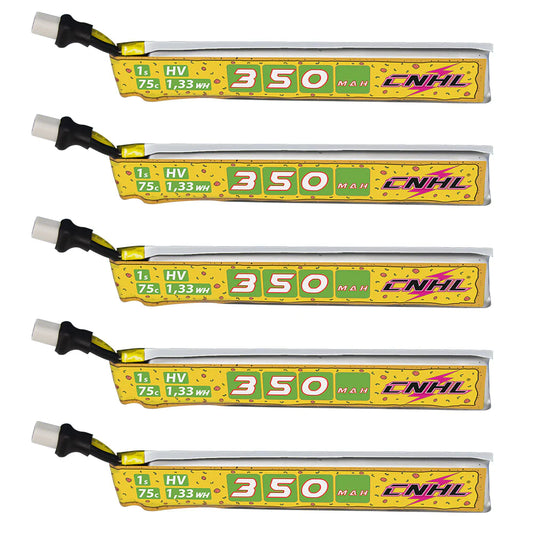CNHL Pizza Series 350mAh 3.8V 1S 75C Lipo Battery with BT2.0 (5pcs)