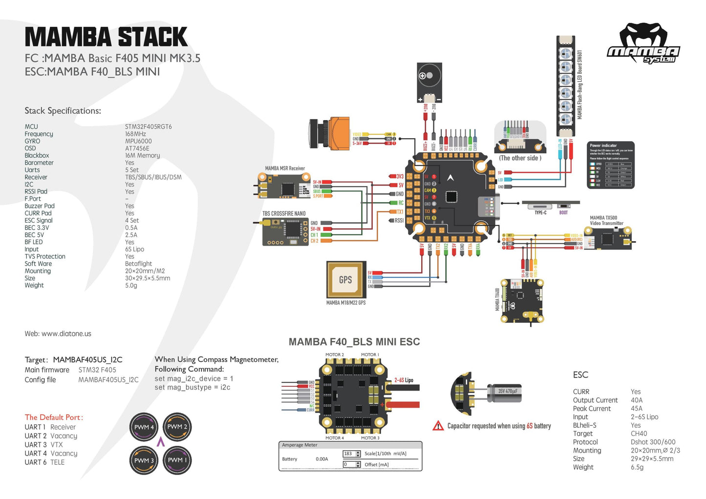 Mamba Stack Basic F405 Mini MK3.5 (30A Blheli_S ESC)