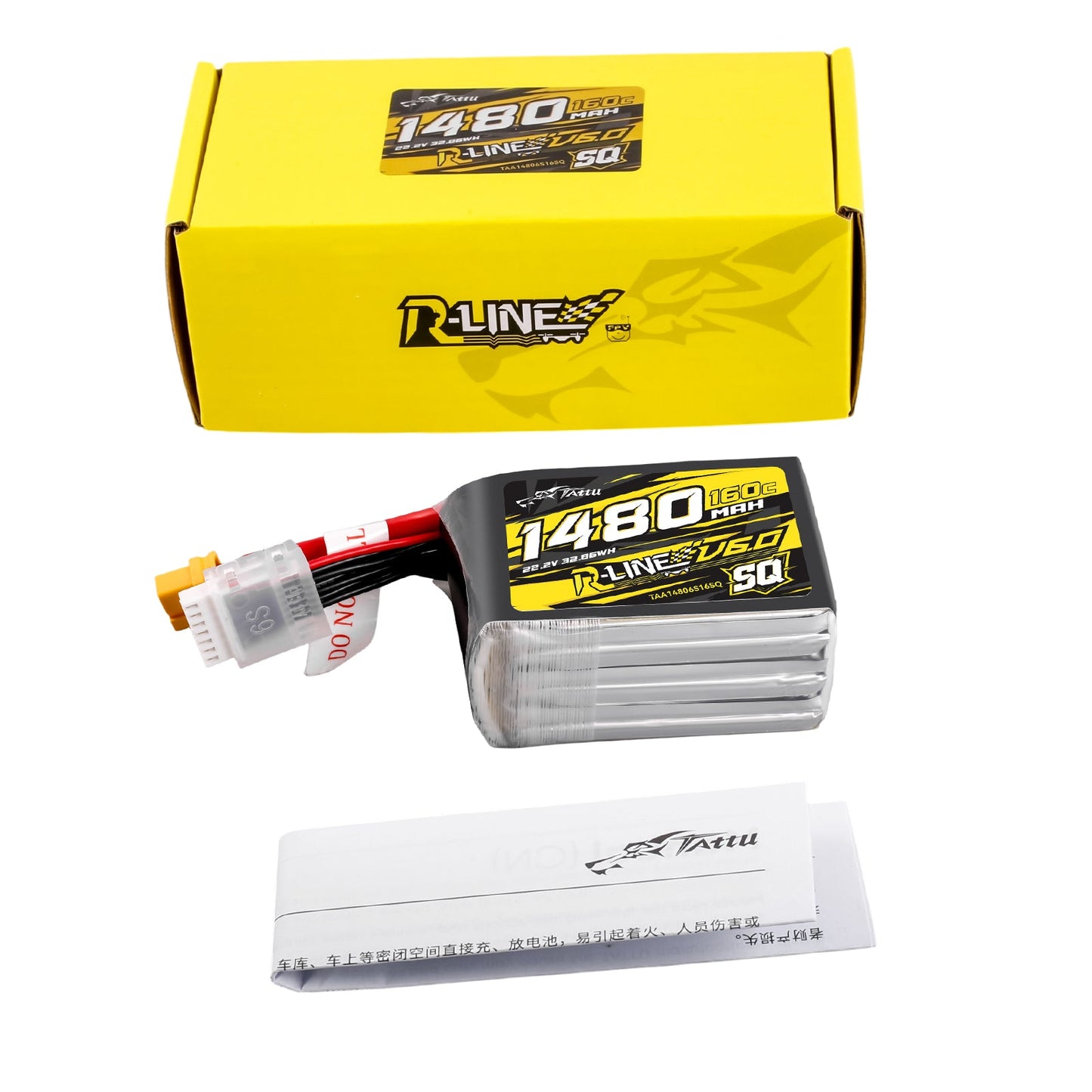 Tattu R-Line V6 1480mAh 6S 160C LiPo Battery
