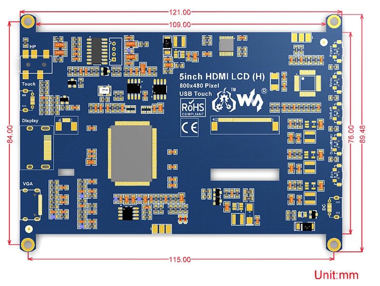 5inch HDMI Capacitive Touch Screen LCD (800x480)