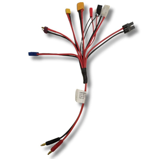 8-in-1 4mm Banana Plug to XT60 EC3 XT30 TRX JST FUTABA TAMIYA T Plug Charging Cable
