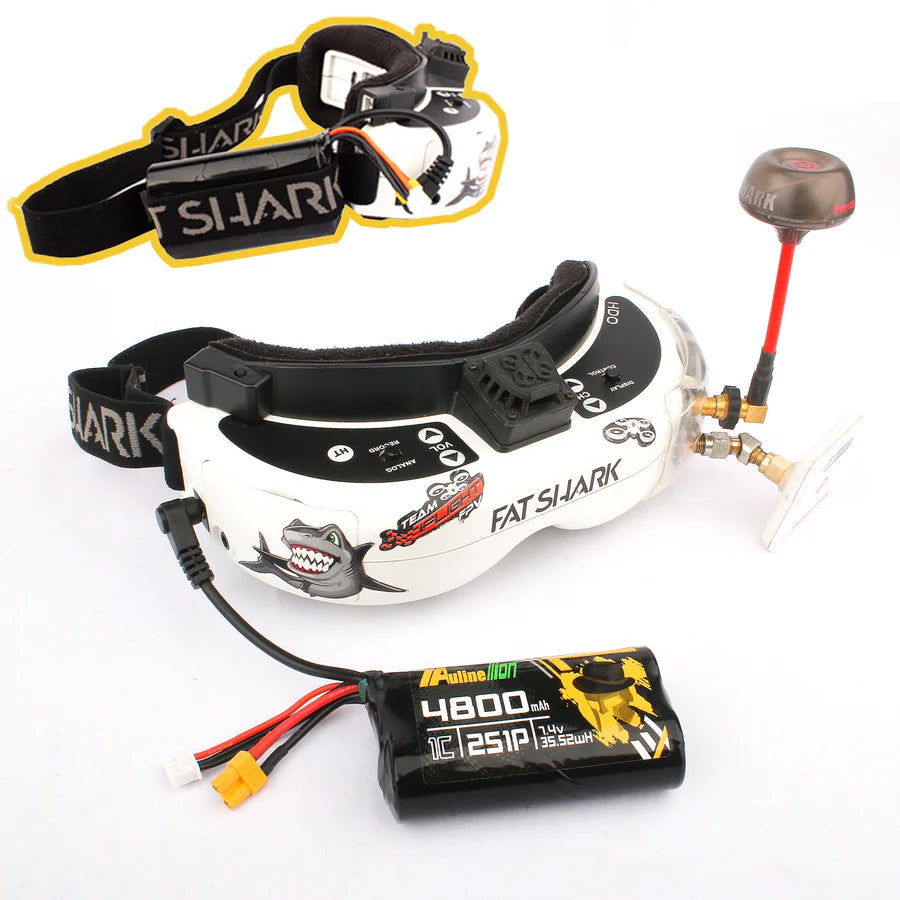 Auline 7.4V 2S 4800mAH 1C Li-Ion Battery for FPV Goggles - XT30 & Barrel Jack