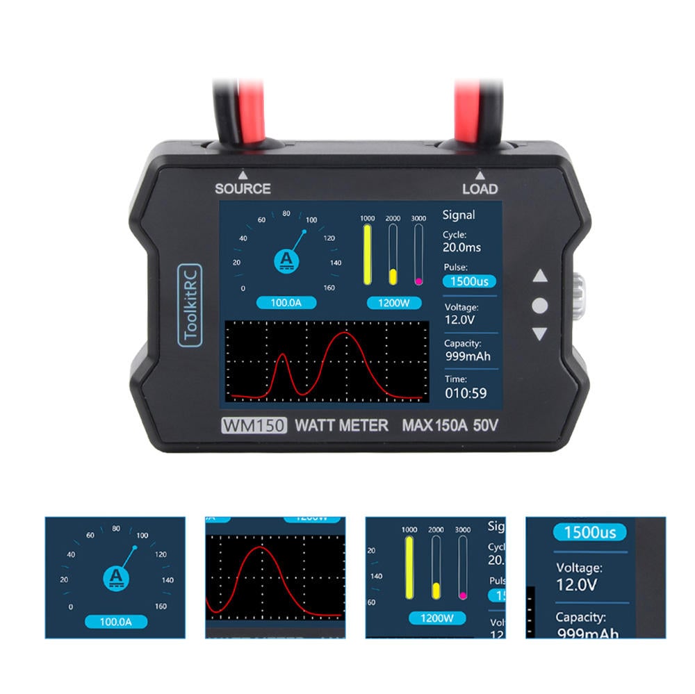 ToolKitRC - WM150 Advanced Watt Meter 1-50v 150A 2.4" TFT Screen