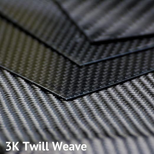 3K Twill Weave Carbon Fibre Sheet 600x800mm, 1mm Finish Matte