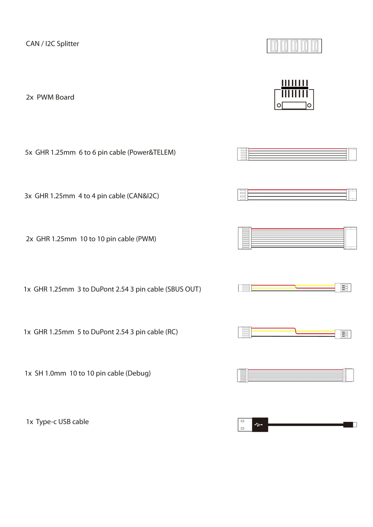 Pixhawk 6C cable set