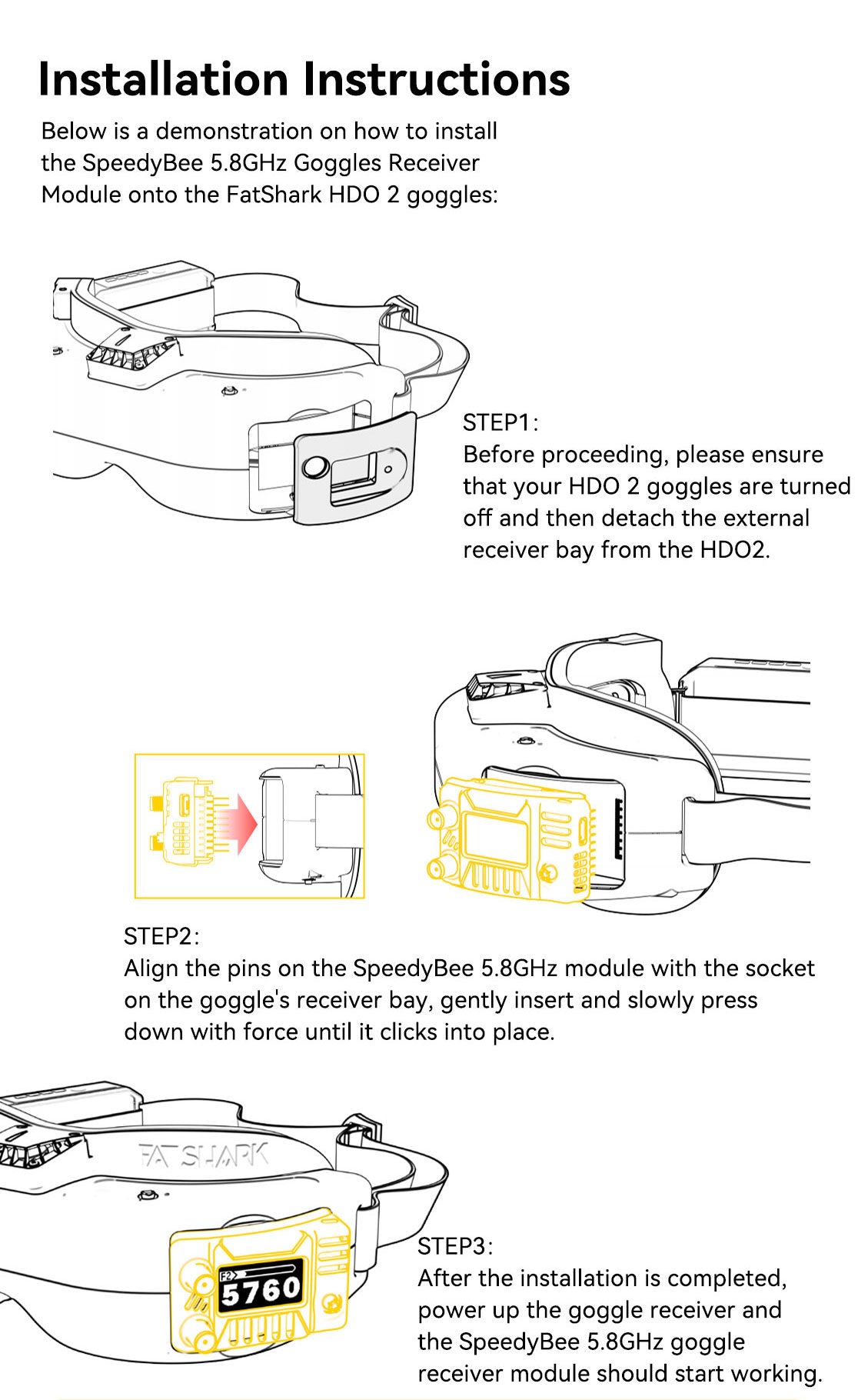 SpeedyBee 5.8GHz Analog Goggles Receiver