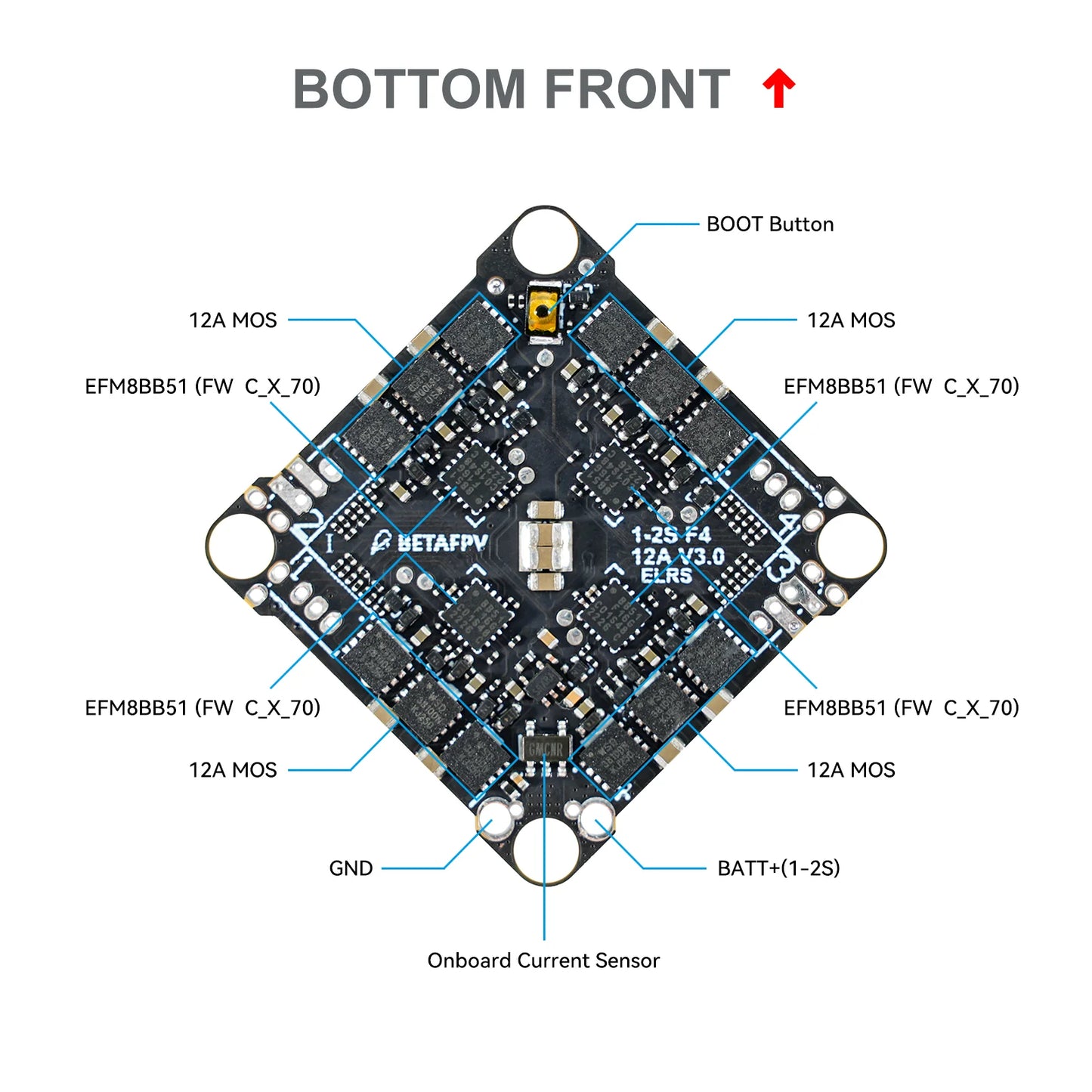 F4 1S 12A AIO Brushless Flight Controller V3