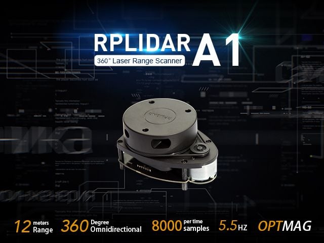 RPLidar A1M8 R6 - 360 Degree Laser Scanner Development Kit (12m range)