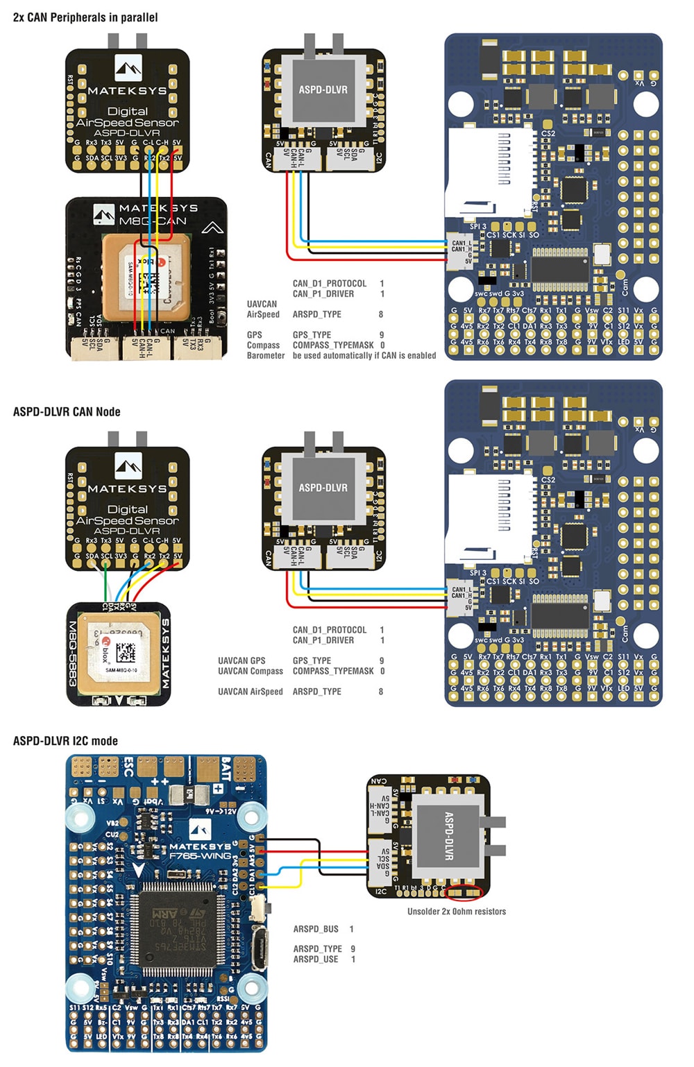 Matek Digital AirSpeed Sensor (ASPD-DLVR-L431, CAN, I2C, UAVCAN)
