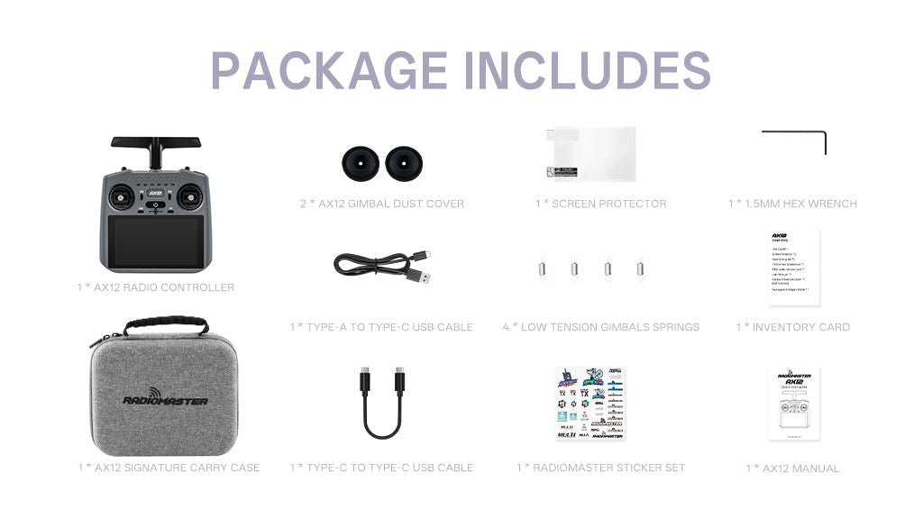 RadioMaster AX12 Android 9.0 Radio Controller - 5.5" 1000nit Screen & Built-in ELRS