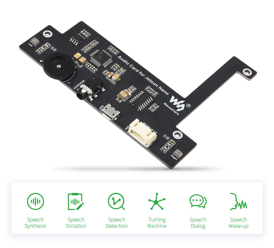 USB Audio Codec for Jetson Nano, USB Sound Card, Driver-Free, Plug And Play