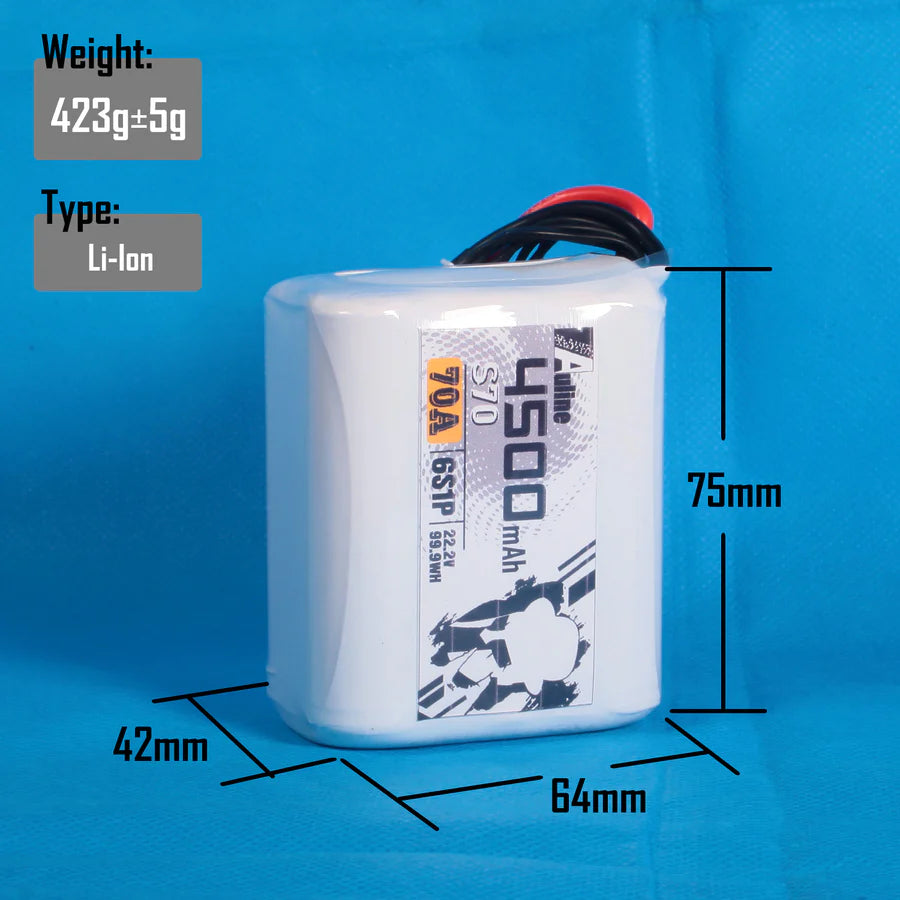 Auline S70 21700 4500MAH 6S 22.2V Li-Ion Battery 70A XT60 Li-Ion Battery
