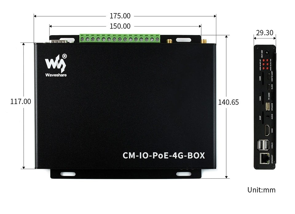 Industrial IoT Computer w/ PoE, 4G (For Raspberry Pi Compute)