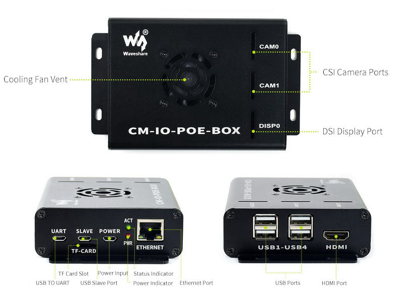 Raspberry Pi Compute POE Mini Computer (CM-IO-POE-BOX-UK)