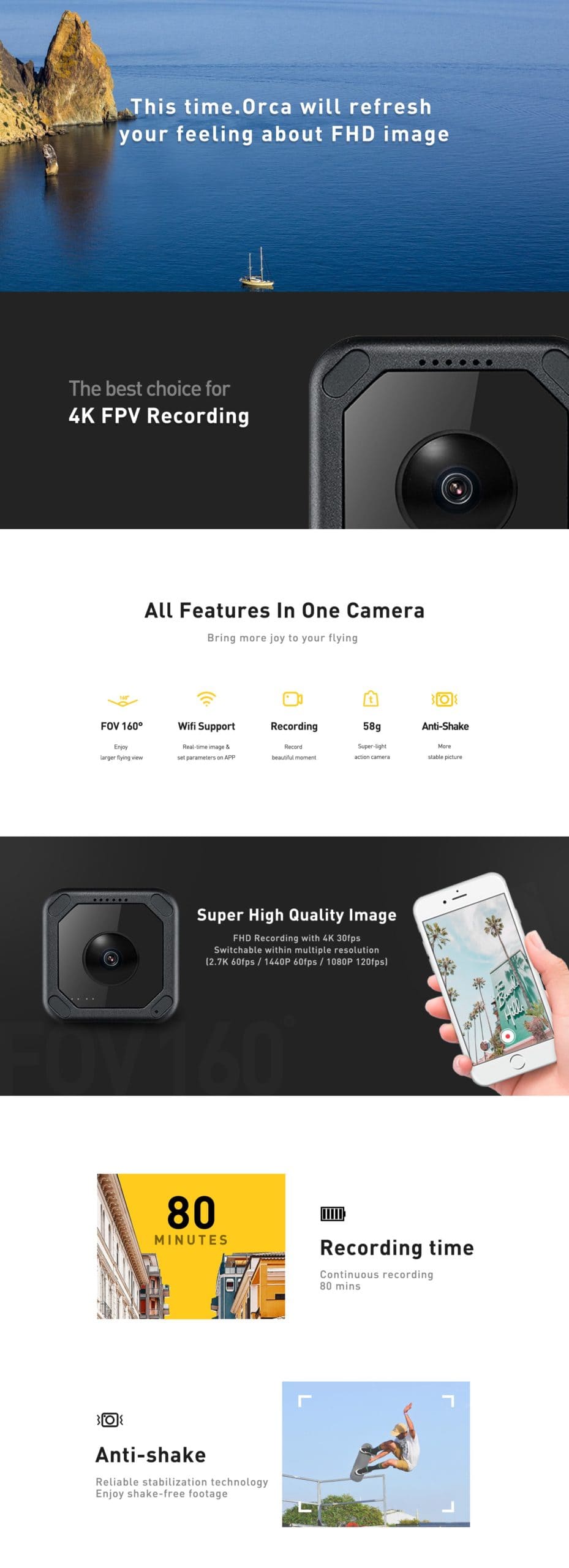 Caddx Orca 4K HD Action Camera