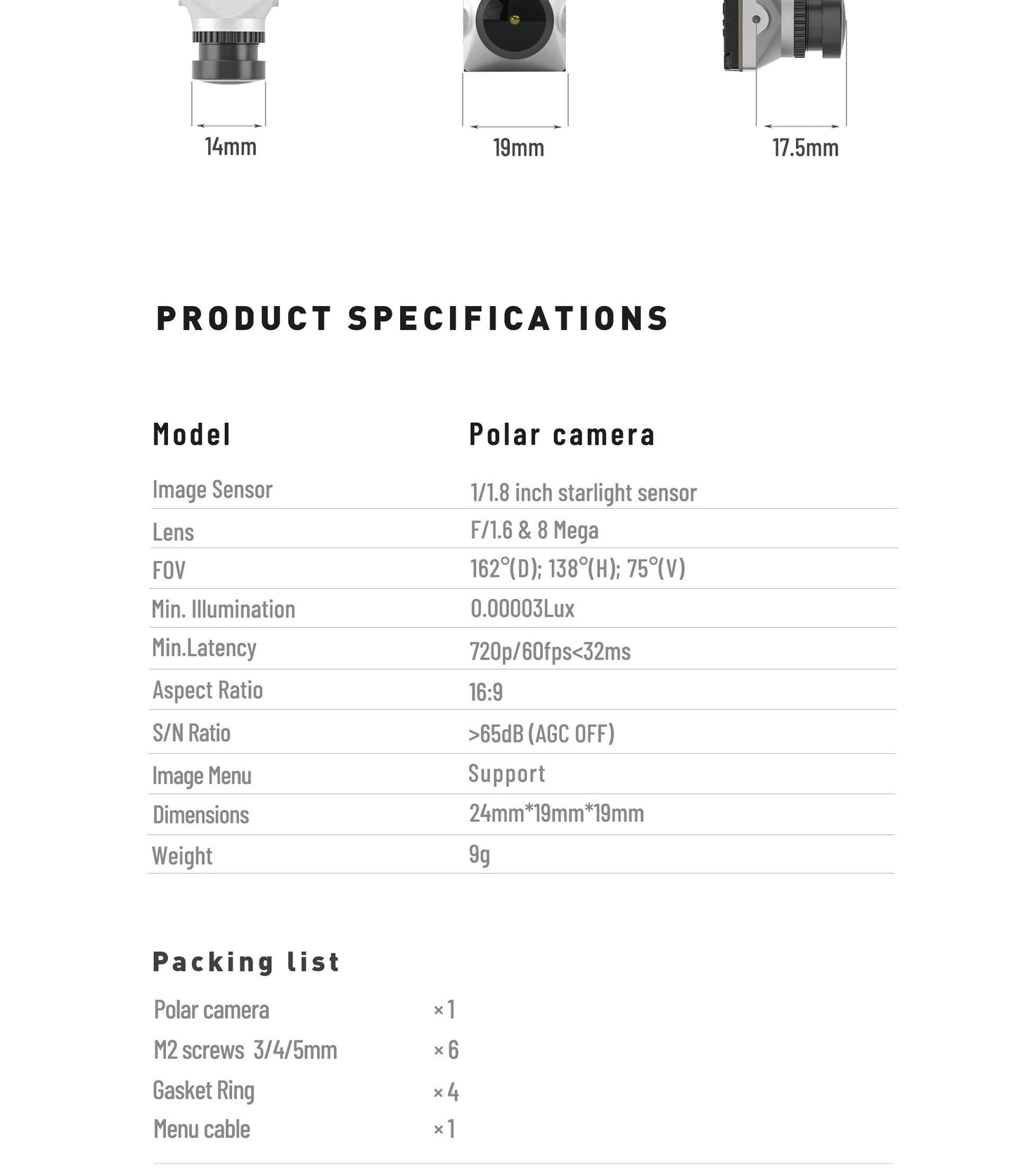 Caddx Polar Micro Starlight Camera