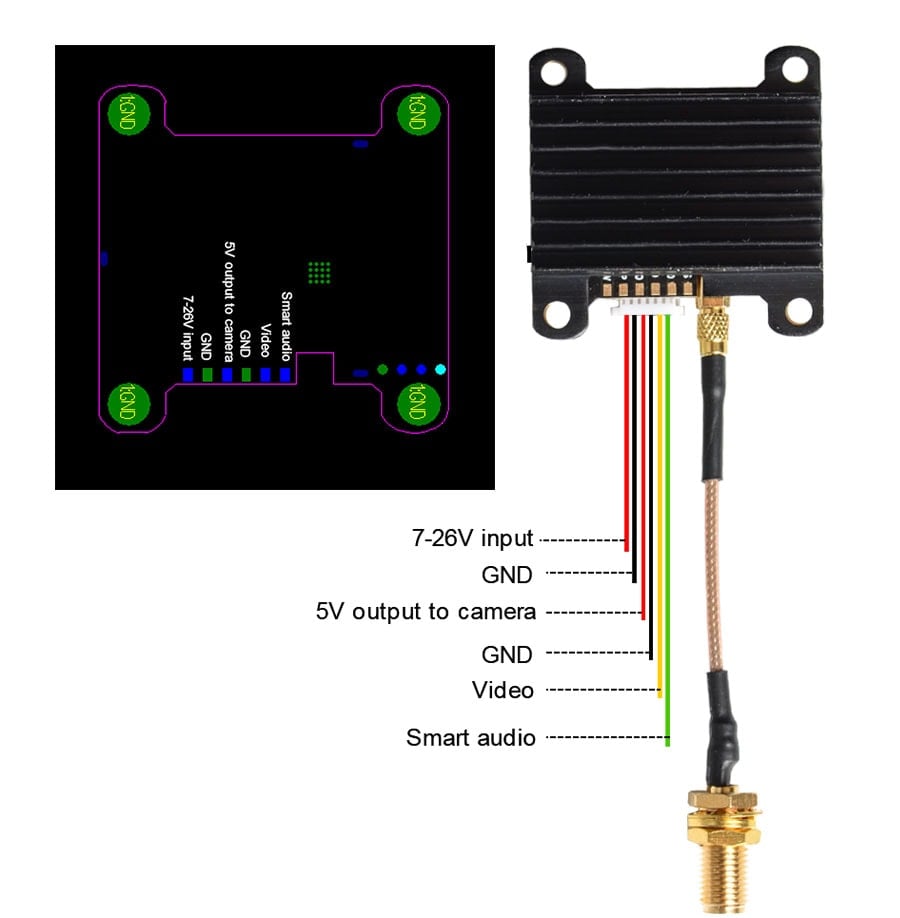 TheFPV Chaos Pro VTX Video Transmitter (200-1600mW, 2-6S, Smart Audio)