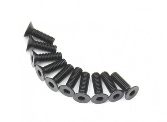 10x M3 Countersunk Hex Screw Black (M3 x6, M3 x8, M3 x10, M3 x12, M3 x14, M3 x16, M3 x18)