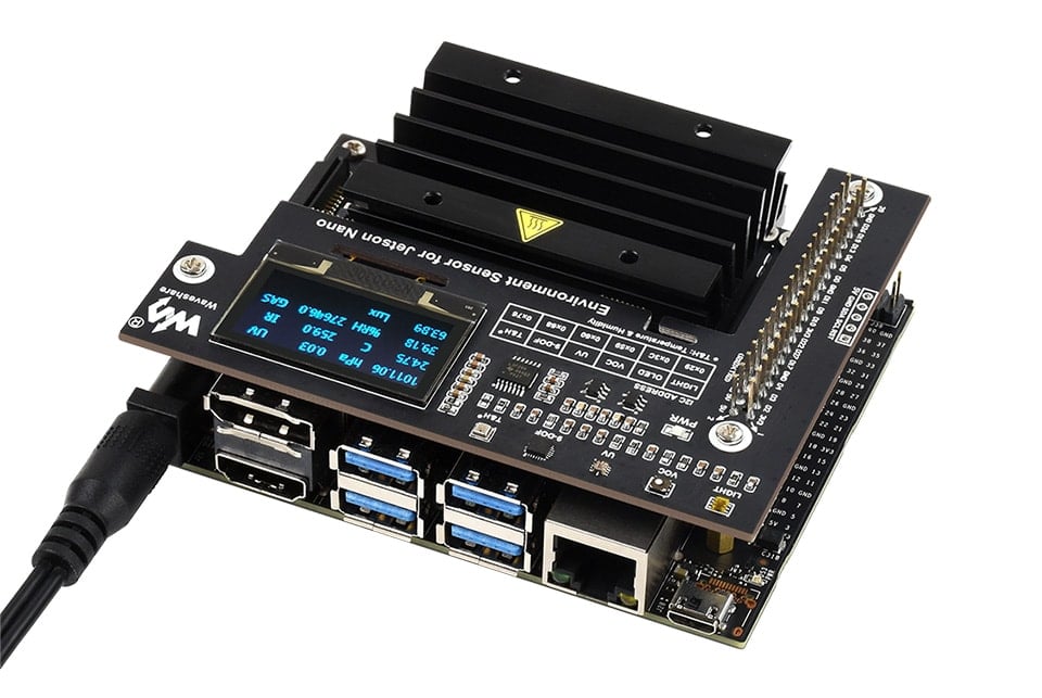 Environmental Sensor Module for Jetson Nano, I2C Bus, with 1.3inch OLED Display