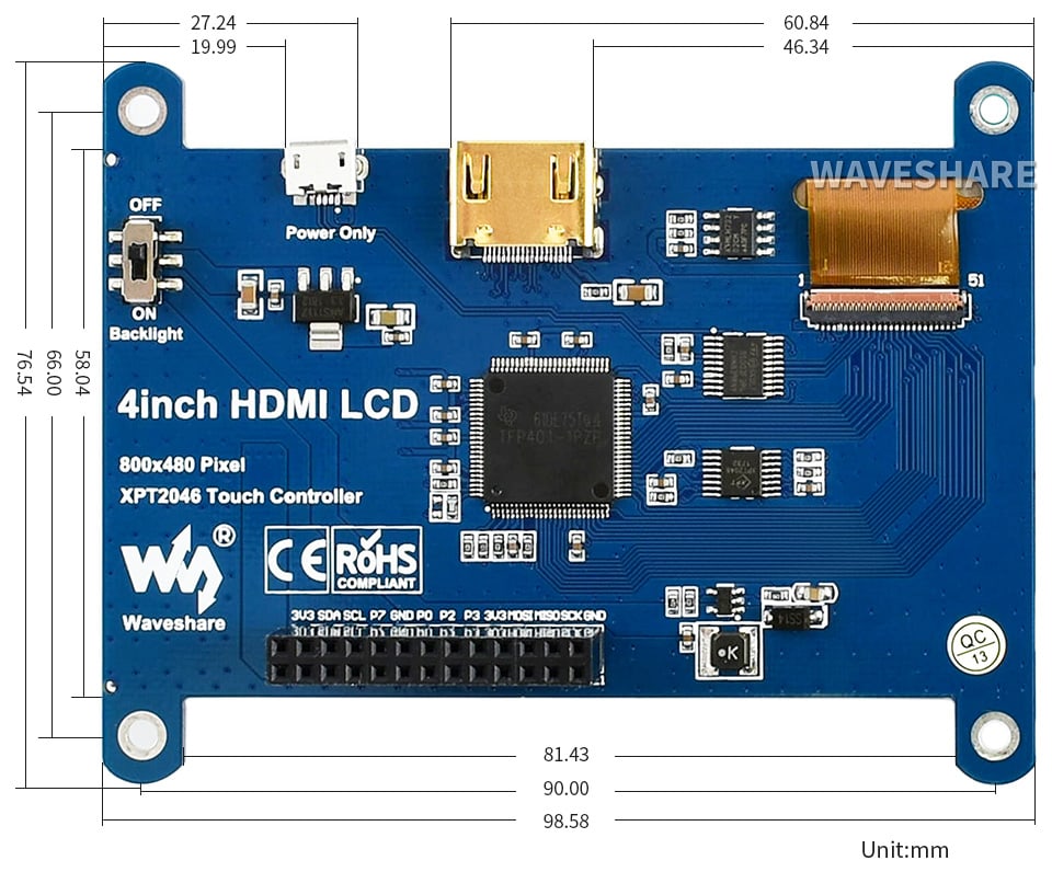 4inch HDMI IPS Touch Screen LCD