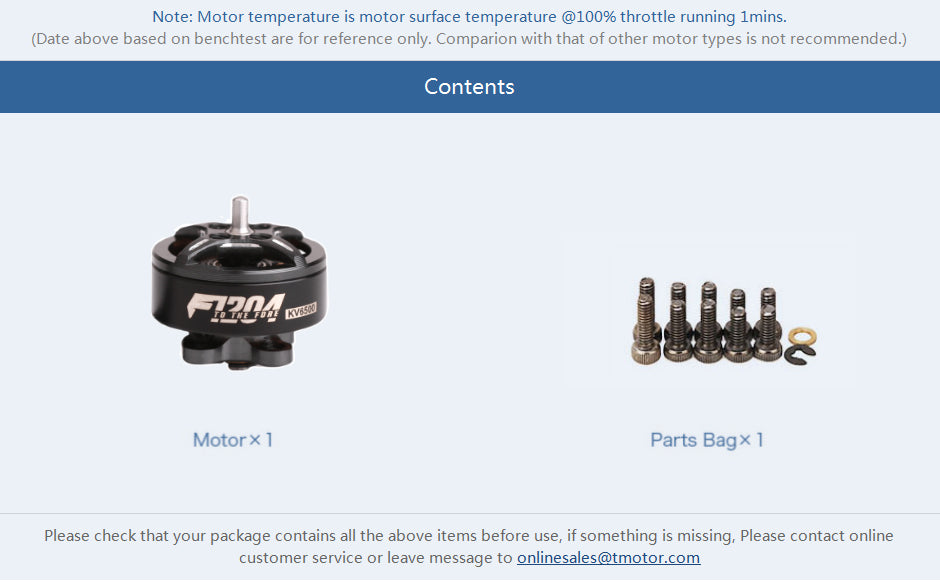 TMotor F1204 Motor (5000kV, 6500kV)