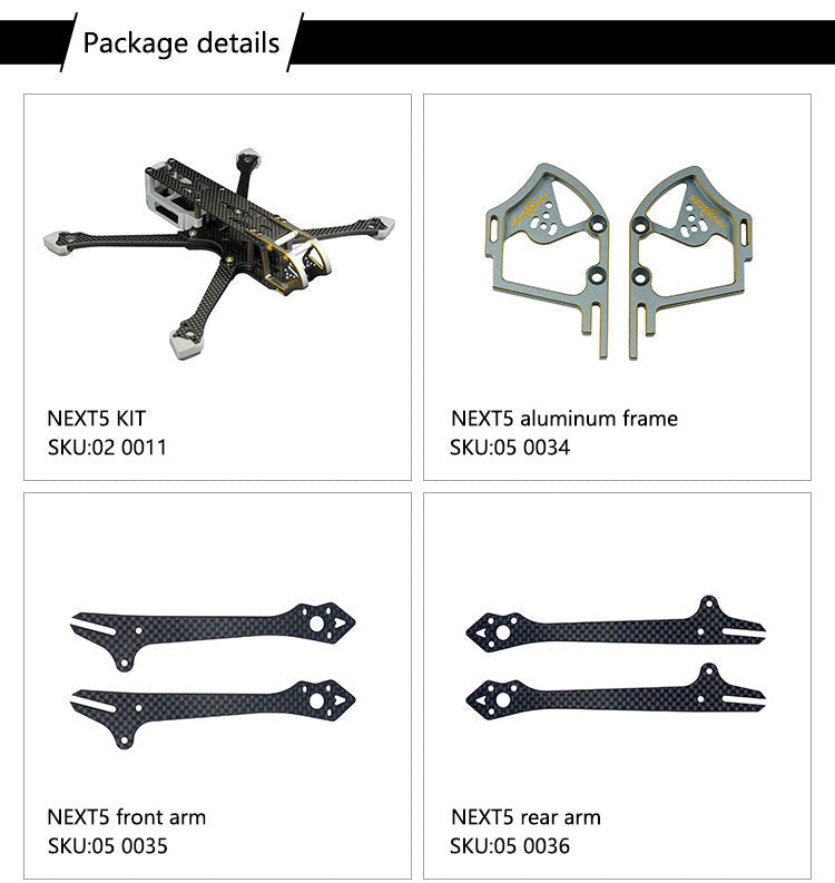 FPVracer NEXT5 Freestyle Quadcopter Frame