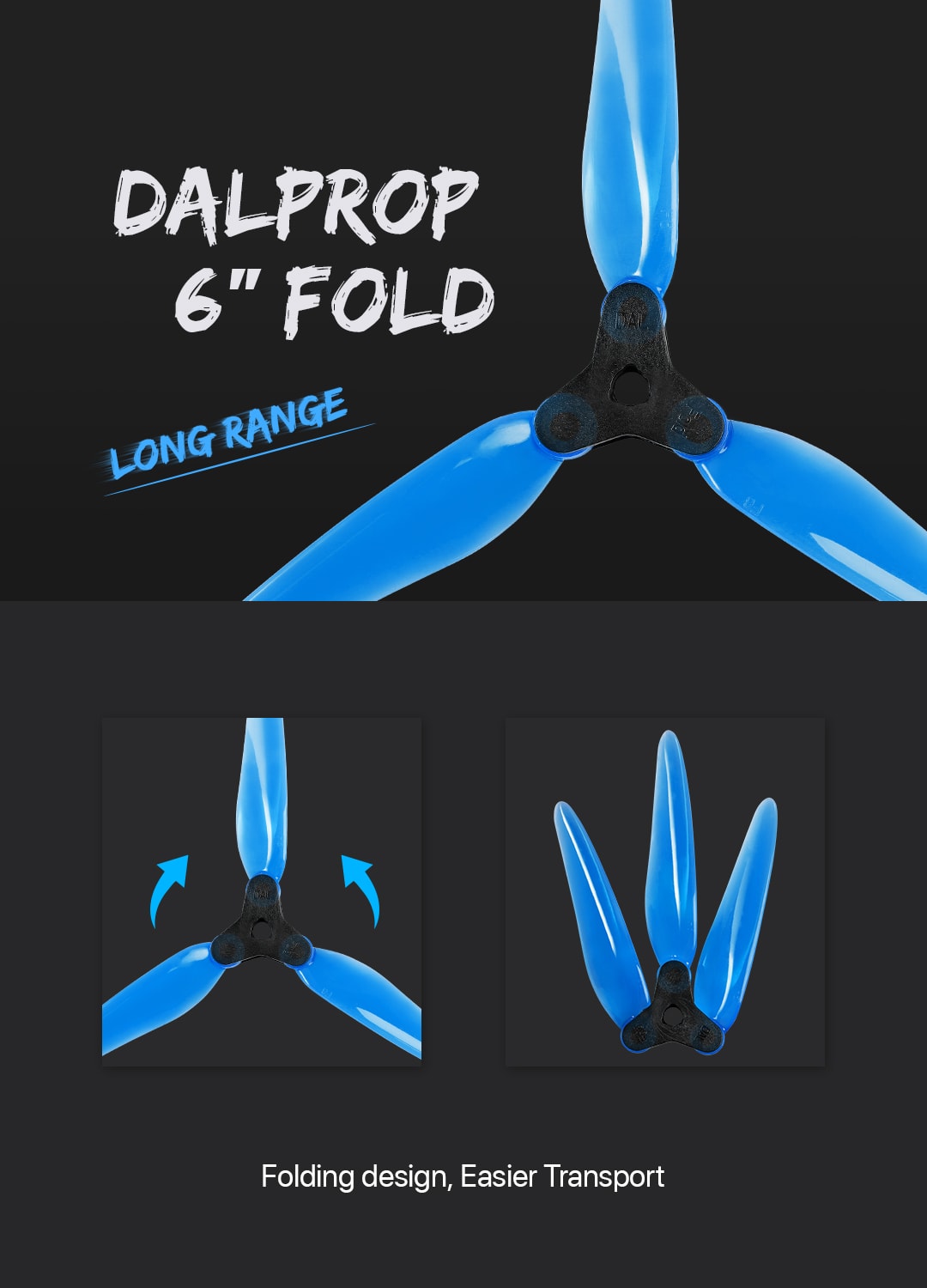 DAL Fold 2 F6 6048 Folding Propellers (4 hub, 12 blades)