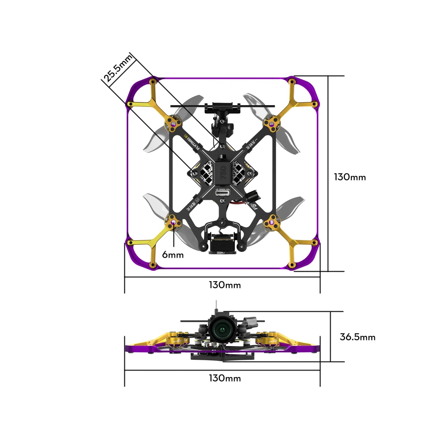 Flytimes 85 HD O4 2S Micro FPV Drone without O4 TBS Crossfire