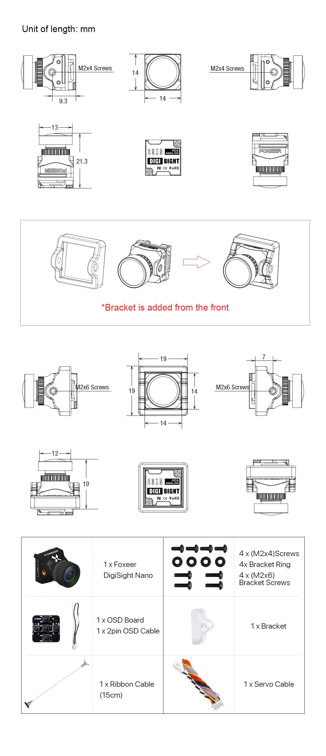 Foxeer Digisight 2 Nano 720P Digital/Analog 4ms Latency Super WDR FPV Camera