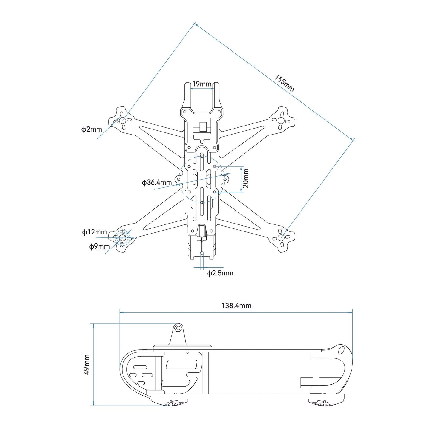BetaFPV X-Knight 35 FPV Drone Frame