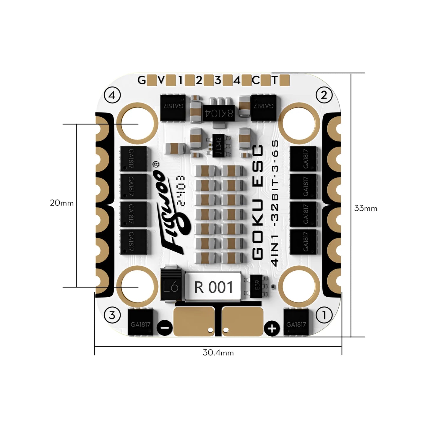 GOKU G45M 32BIT 128K 2-6S 45A ESC (20x20)