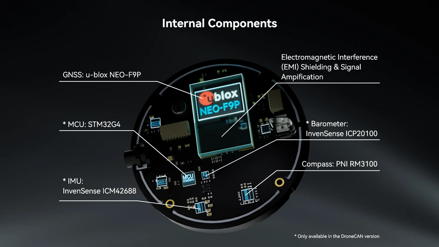 Hobybro H-RTK NEO-F9P Rover - IP66, RM3100 Compass